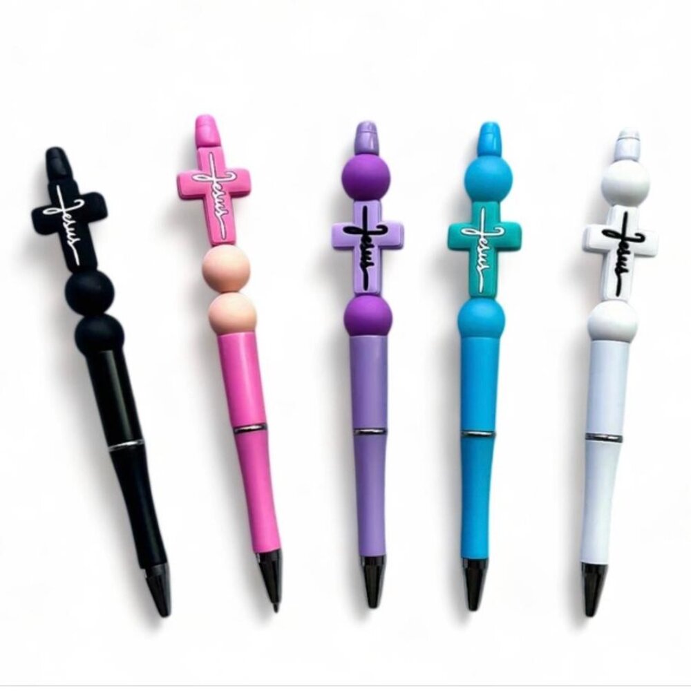 NEW- FAITH SILICONE BALLPOINT TWIST PEN ROUND BODY - 5 COLORS TO CHOOSE (1PC) - Picture 3 of 3